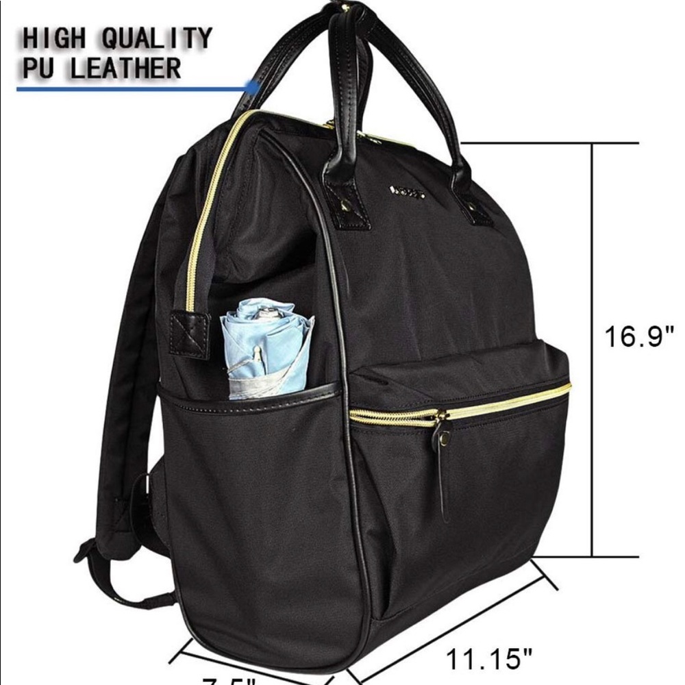 Black laptop backpack-commuter friendly! Huge!